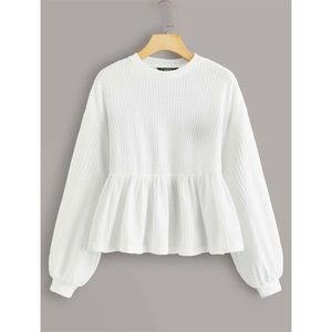 SHEIN DROP SHOULDER WAFFLE KNIT TEE